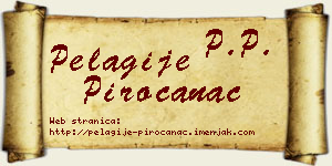 Pelagije Piroćanac vizit kartica